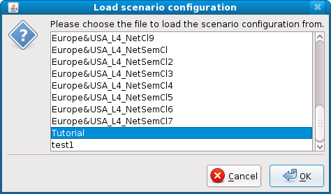 Load scenario configuration selection dialog. Load scenario configuration selection dialog.