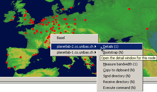 Selecting the Node details context menu entry. Click to enlarge. Node details selection from the context menu