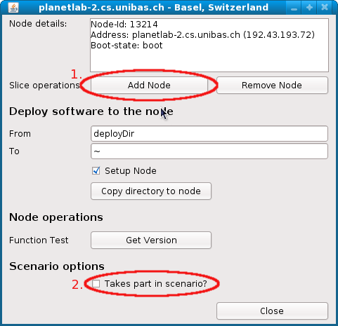 The Node details window. Node details window