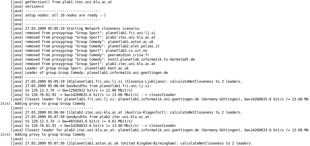Standard output of the experiment. Click to enlarge. Standard output of the experiment.